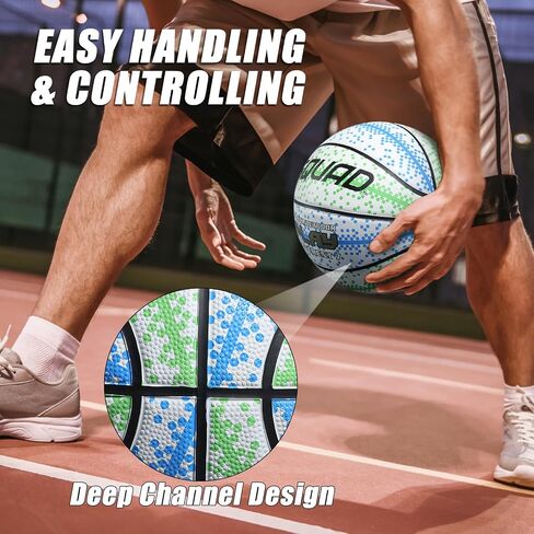 SQUAD Ultra Grip Foam Rubber Basketball Size 7 (29.5") - Improved Durable Bounce for Outdoor Play - Deep Channel Construction for Easy Control with Pump Included in Saudi Arabia