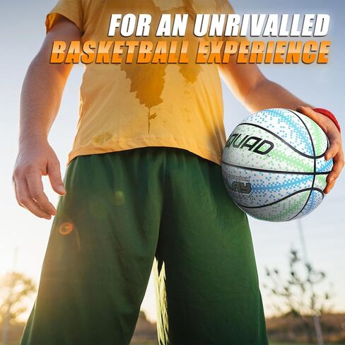 SQUAD Ultra Grip Foam Rubber Basketball Size 7 (29.5") - Improved Durable Bounce for Outdoor Play - Deep Channel Construction for Easy Control with Pump Included in Saudi Arabia