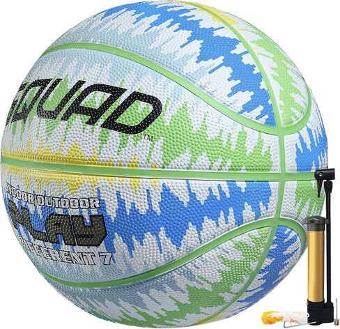 SQUAD Ultra Grip Foam Rubber Basketball Size 7 (29.5") - Improved Durable Bounce for Outdoor Play - Deep Channel Construction for Easy Control with Pump Included in Saudi Arabia