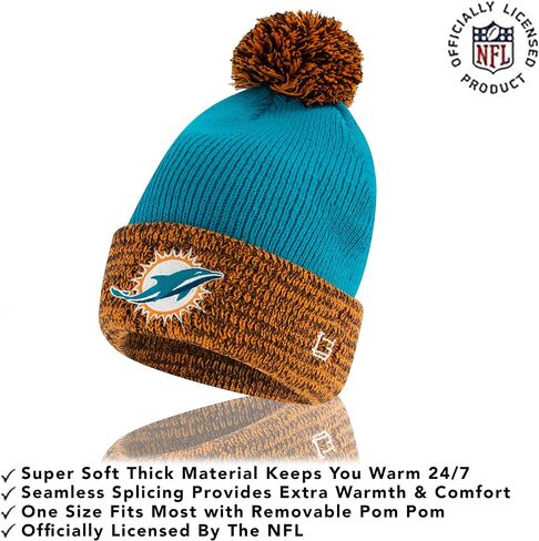 Ultra Game Youth NFL Official Super Soft Two Tone Winter Beanie Knit Hat with Extra Warm Touch Screen Gloves in Saudi Arabia