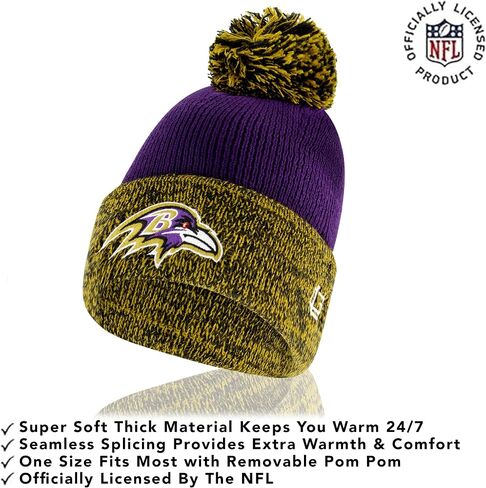 Ultra Game Youth NFL Official Super Soft Two Tone Winter Beanie Knit Hat with Extra Warm Touch Screen Gloves in Saudi Arabia