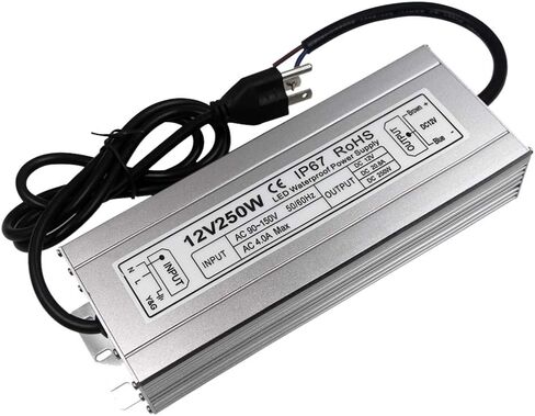 LED Power Supply 250W High-powerTransformer Waterproof IP67 12V DC Driver Adapter for Outdoor Use in Saudi Arabia