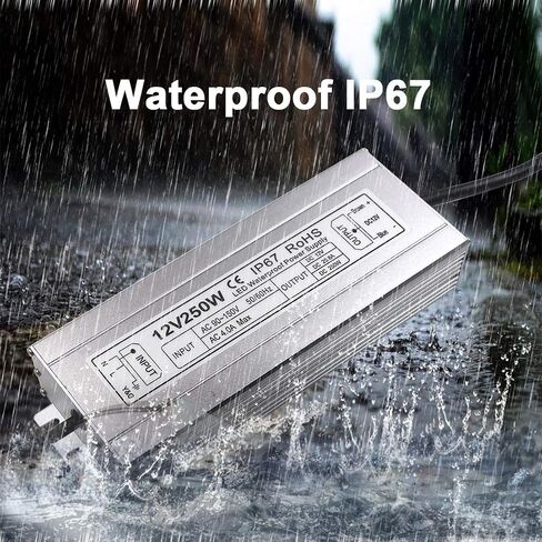 LED Power Supply 250W High-powerTransformer Waterproof IP67 12V DC Driver Adapter for Outdoor Use in Saudi Arabia