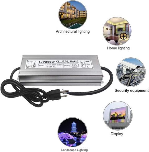 LED Power Supply 250W High-powerTransformer Waterproof IP67 12V DC Driver Adapter for Outdoor Use in Saudi Arabia
