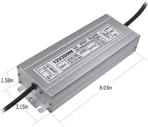 LED Power Supply 250W High-powerTransformer Waterproof IP67 12V DC Driver Adapter for Outdoor Use in Saudi Arabia