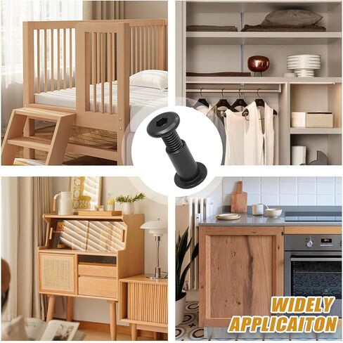 Biaungdo 15 Sets M6x35mm Hex Drive Socket Cap Bolt, Silver Furniture Joint Connector Bolts Cap Nuts M6 Binding Post Countersunk Screw Barrel Nuts Assortment Kit with Allen Wrench for Furniture, Belt in Kuwait