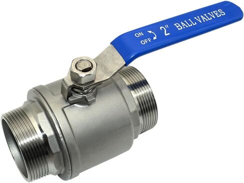 Stainless Steel 304 Full Port Ball Valve with Blue Vinyl Handle, NPT Male x Male Thread Shut Off Ball Valve,Heavy Duty for Water,Oil,and Gas (2'') in Kuwait
