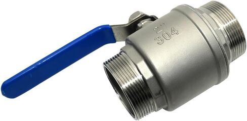 Stainless Steel 304 Full Port Ball Valve with Blue Vinyl Handle, NPT Male x Male Thread Shut Off Ball Valve,Heavy Duty for Water,Oil,and Gas (2'') in Kuwait