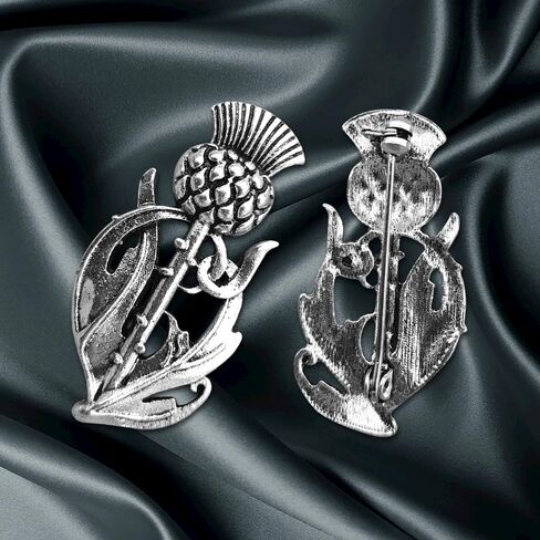 1 قطعة الشوك الاسكتلندي بروش دبوس التلبيب دبوس خمر الفضة سلتيك بروش شارة بدبوس للملابس على ظهره التعادل in Kuwait