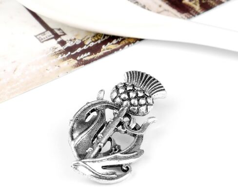 1 قطعة الشوك الاسكتلندي بروش دبوس التلبيب دبوس خمر الفضة سلتيك بروش شارة بدبوس للملابس على ظهره التعادل in Kuwait