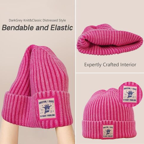 Cuffed Beanie Knit Hat Unisex Knit Cap with Soft Acrylic Winter Beanie Hat for Men Women in Saudi Arabia