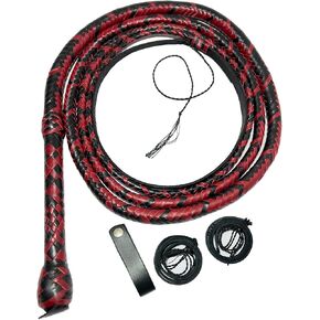 Bull Whip 06 to 16 Foot 16 Plaits Cow Hide Leather Whip Equestrian Bullwhip Leather Belly & Leather Bolster Inside