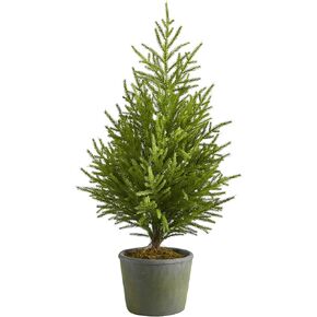 Nearly Natural 3ft. Norfolk Island Pine Natural Look Artificial Tree in Decorative Planter