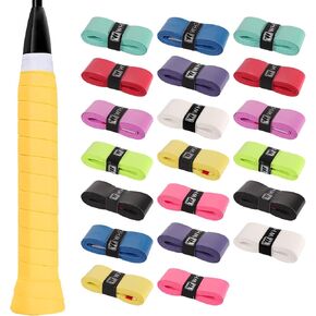 20 PCS Tennis Racket Grip Tape, Badminton Overgrips for Anti-Slip and Sweat Absorbent Grip, Stretchy Anti Slip Velvety Comfort Protector Handle Sweatbands for Fishing