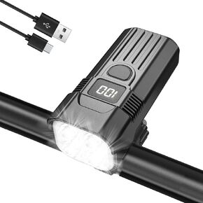 أضواء الدراجة الأمامية LED الشعلة، 3000LM فائقة السطوع و 22 ساعة قابلة لإعادة الشحن خفيفة الوزن - أضواء الدراجة IPX68 مقاومة للماء 6 أوضاع الطريق الجبلية ركوب الدراجات الصيد الاستيقاظ في الليل أخضر in Kuwait