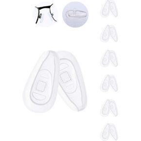 6 Pairs Srew in Silicone Rubber Nose Pads,14mmx8mmx3mm Replacement Nose Pieces for Eyeglasses,Glasses,Sunglasses