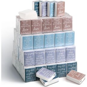 Seajan 120 Pack Christian Travel Tissues Bulk Tissues Travel Size Christian Bulk Gifts Individual Tissue Pack 3 Ply Bible Verse Tissue Pocket Tissue for Wedding Party Favor Homeless Gift(Plain Color)