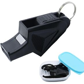 Whistle, Coaches Whistle with Lanyard, Loud Crisp Sound, Teacher, Referee Whistle for Sports, Basketaball and Football, Lifeguard Whistle for Emergency (Black)