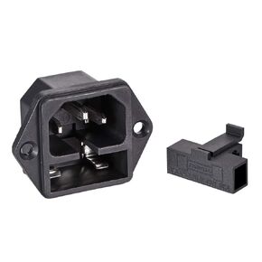 uxcell Panel Mount Plug Adapter C14 3Pin IEC Inlet Module Power Connector Socket Straight Pack of 5