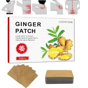 100 Ginger Patches - Hot Compress for Cold Relief, Soothing Neck, Waist, Leg, and Knee Discomfort - Natural Ginger Extract for Enhanced Blood Circulation and Muscle & Joint Relaxation (100 Pieces)