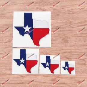 Texas State Flag Map Vinyl Decal Sticker - 4 Pack Reflective, 2 Inches, 3 Inches, 4 Inches, 6 Inches - for Car Boat Laptop Cup Phone 03290A