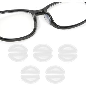 Eyeglass Nose Pads, 10 PCS Clear Silicone Air Bag Nose Pads for Glasses Comfort, 3 mm Adhesive Eye Glasses Nose Pads Non Slip Anti Slip Nose Pieces for Sunglasses Plastic Frame Glasses Replacement