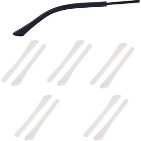 RALHAYWIN Sunglass Replacement Temple Tips, 5 Pairs Soft Silicone Anti Slip Eyeglass Ear Sock,Glasses End Tips Tude Sleeve for Flat Thin Metal Eyeglass Legs(White)