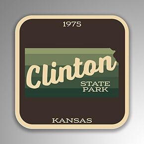 JMM Industries Clinton State Park Kansas Vinyl Decal Sticker Retro Vintage Look 2-Pack 4-inches by 4-inches Premium Quality UV Protective Laminate SPS312