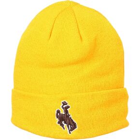 قبعة Wyoming Gold Cuff POP Beanie - NCAA Bucking Horse Cowboys مكبلة قبعة شتوية متماسكة in Kuwait