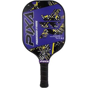 PIXA Powercrush Xtreme Fiberglass Face 13mm Pickleball Paddle with Friction Surface for Great Spin and Control! Beginner/Intermediate; Great Gift!