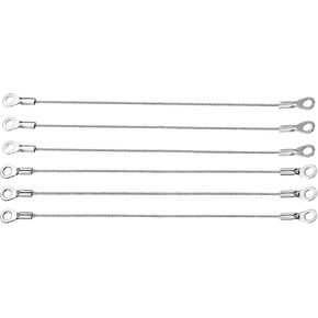 M METERXITY 1.5mmx30cm Lanyard Security Cable Ropes 6pcs, Apply to Outdoors (304 Stainless Steel, Silver)