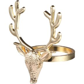 SEWACC 4pcs Christmas Deer Head Napkin Buckle Napkin Ring Gold Dinner Napkins Gold Cocktail Napkins Christmas Table Decorations Gold Deer Napkin Rings Napkin Rings Set Table Supplies Elk