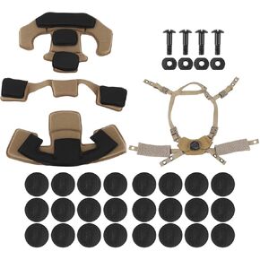 Helmet Lining Set, Nylon Sponge Chin Strap Replacement for ACH MICH Wendy FMA EXF Helmets
