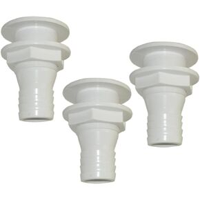 Straight THRU-HULL Fitting Bulkhead Barbed Connector For 1 1/2" Boat Marine Caravans Motorhomes Trucks Tractors