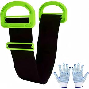 Adjustable Lifting Moving Straps, Single or Multi-Person Lifting Straps with Anti-Slip Gloves, Moving Belt for Furniture and Multifunctional Strap Belt with Durable Handle (1 Pack)