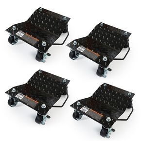 MaxWorks 51957 6000 lbs Heavy-Duty Car Tire Dolly Set, 4-Piece Car Moving Wheel Dolly for Trucks, Cars, Trailers, Motorcycles, and Boats – Ideal for Easy Vehicle Transport and Positioning
