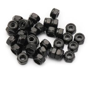 100pcs Nylon Insert Hex Lock Nuts, 10# 32 Inch Lock Nuts, 304 Stainless Steel (Black)