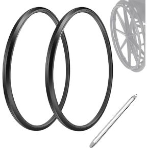 (1 Pair) Wheelchair Rear Wheel Replacement Tire, Wheelchair Tire, 24 "X 1" Universal Flat-Free Polyurethane Tire, Suitable For Manual Wheelchair Tire Replacement