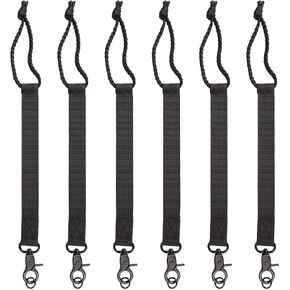 6pcs Snowboard Leashes, 13 Inch Long Snowboard Binding Straps Snowboard Leash Bindings Straps with Key Ring Snowboard Accessories Replacement Parts for Men Women to Fasten Your Snowboard Boots (Black) in Saudi Arabia