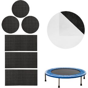 Self-Adhesive Trampoline Patch Repair Kit - 3 Round + 3 Rectangular Patches - Trampoline Accessories for Repairing Tears or Holes in Trampoline Mats