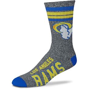 FBF - NFL Got Marbled 4 Stripe Deuce Crew Socks Size Large 10-13 - Los Angeles Rams