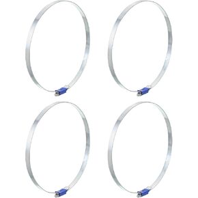 uxcell 4Pcs Worm Gear Hose Clamp, Adjustable 7" - 8-5/64"(175-205mm) Range Metal Fuel Line Pipe Clamps for Securing Hose Pipe Plumbing