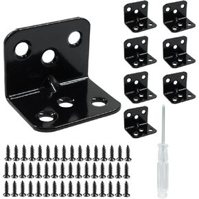 8Pcs Stainless Steel Shelf Support Corner Braces, White Heavy Duty Joint Right Angle Bracket, L Shape Metal Corner Brackets with Screws for Wood Furniture (36x28x28mm)