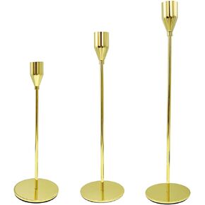 Candlestick Holders, Set of 6 Taper Silver Candle Holder Decor for Date, Festival, Wedding, Party, Dinning or Anniversary, Fit 3/4" Thick Pillar Candles & Led Candles