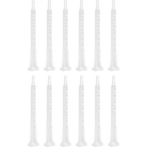 uxcell 20 Pcs Epoxy Tubes Static Mixer, 4.06-inch Plastic Resin Mixing Nozzle Flat Tip for AB Glue Adhesive Gun Applicator 50mL Cartridges, White