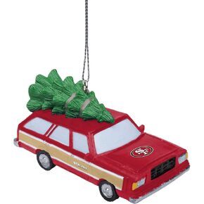 foco NFL Station Wagon with Tree Hanging Tree Holiday Ornament