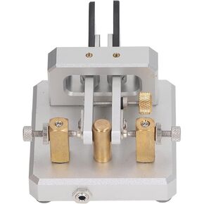 Double Paddle Morse Code Key Mini Key Morse Finger Morse 3.5mm Interface CW Shortwave Radio Morse Telegraph Key (Silver)