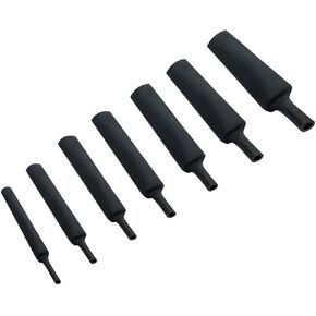 3:1 Shrink Ratio Dual Wall Adhesive Lined Heat Shrink Tubing Tube Cable Wrap 7 Sizes, 35Pcs Each Length 15CM/5.9" (Transparent)