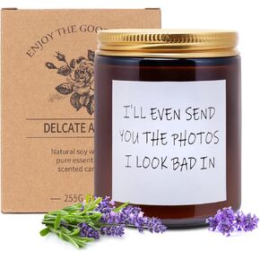 4 Pack Scented Candles for Home, 28 Oz 200 Hours Burn, Amber Jar Natural Soy Candles, Aromatherapy Candles Set, Candles Gift for Women Men Birthday Thanksgiving Christmas, Spa, Sleep, Yoga, Read