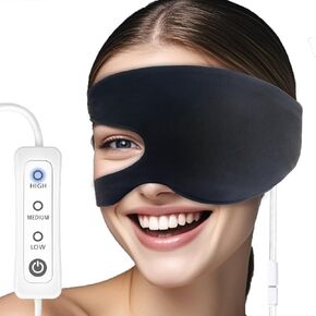 Single Eye Warm Compress Eye Mask for Stye Eye Treatment, USB Heated Eye Mask, 3 Heat Settings for Blepharitis, Chalazion, Dry Eye Relief, Used for Left or Right Eyes, Washable